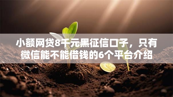 小额网贷8千元黑征信口子,只有微信能不能借钱的6个平台介绍 小额网贷8千元黑征信口子,只有微信能不能借钱的6个平台介绍