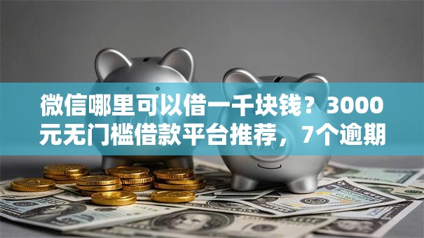 微信哪里可以借一千块钱?3000元无门槛借款平台推荐,7个逾期借款平台盘点 微信哪里可以借一千块钱?3000元无门槛借款平台推荐,7个逾期借款平台盘点