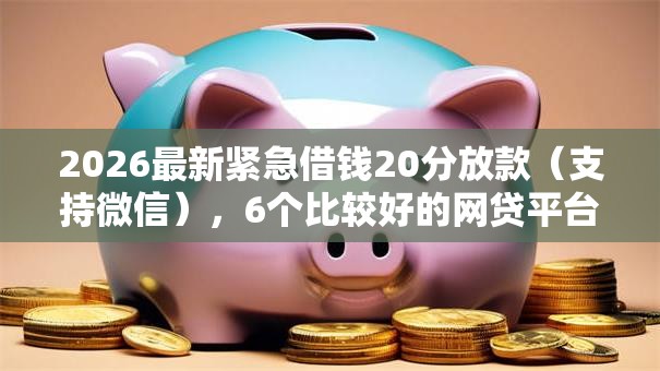2026最新紧急借钱20分放款（支持微信），6个比较好的网贷平台排名不分先后无私分享