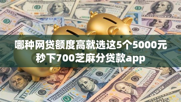 哪种网贷额度高就选这5个5000元秒下700芝麻分贷款app