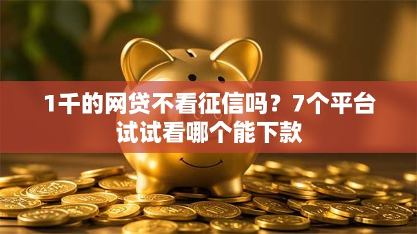 1千的网贷不看征信吗?7个平台试试看哪个能下款 1千的网贷不看征信吗?7个平台试试看哪个能下款