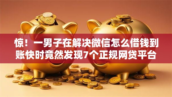 惊!一男子在解决微信怎么借钱到账快时竟然发现7个正规网贷平台排名不分先后,事后分享了出来 惊!一男子在解决微信怎么借钱到账快时竟然发现7个正规网贷平台排名不分先后,事后分享了出来