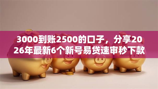 3000到账2500的口子,分享2026年最新6个新号易贷速审秒下款软件 3000到账2500的口子,分享2026年最新6个新号易贷速审秒下款软件