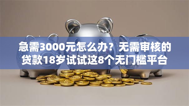 急需3000元怎么办?无需审核的贷款18岁试试这8个无门槛平台 急需3000元怎么办?无需审核的贷款18岁试试这8个无门槛平台