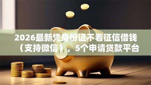 2026最新凭身份证不看征信借钱（支持微信），5个申请贷款平台无私分享