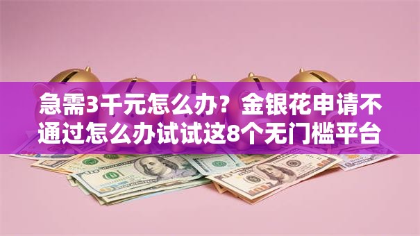 急需3千元怎么办?金银花申请不通过怎么办试试这8个无门槛平台 急需3千元怎么办?金银花申请不通过怎么办试试这8个无门槛平台