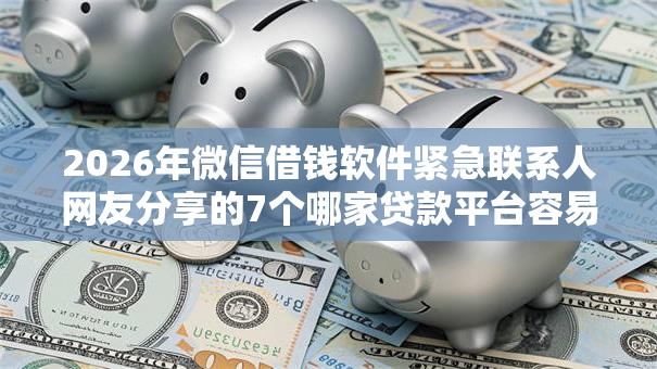 2026年微信借钱软件紧急联系人网友分享的7个哪家贷款平台容易通过我觉得不错！