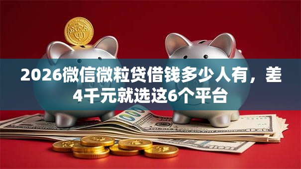 2026微信微粒贷借钱多少人有，差4千元就选这6个平台