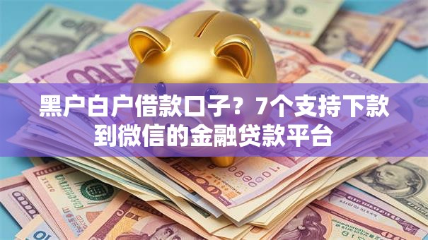 黑户白户借款口子?7个支持下款到微信的金融贷款平台 黑户白户借款口子?7个支持下款到微信的金融贷款平台