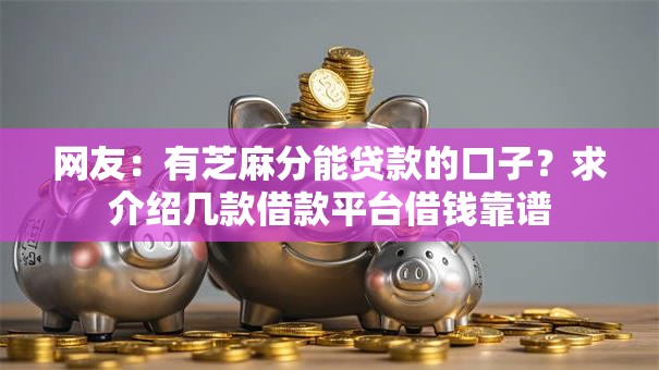 网友:有芝麻分能贷款的口子?求介绍几款借款平台借钱靠谱 网友:有芝麻分能贷款的口子?求介绍几款借款平台借钱靠谱