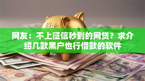 网友：不上征信秒到的网贷？求介绍几款黑户也行借款的软件