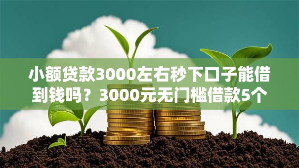 小额贷款3000左右秒下口子能借到钱吗?3000元无门槛借款5个平台推荐 小额贷款3000左右秒下口子能借到钱吗?3000元无门槛借款5个平台推荐