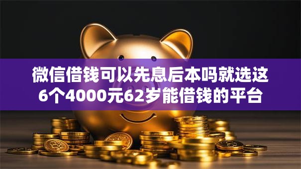 微信借钱可以先息后本吗就选这6个4000元62岁能借钱的平台