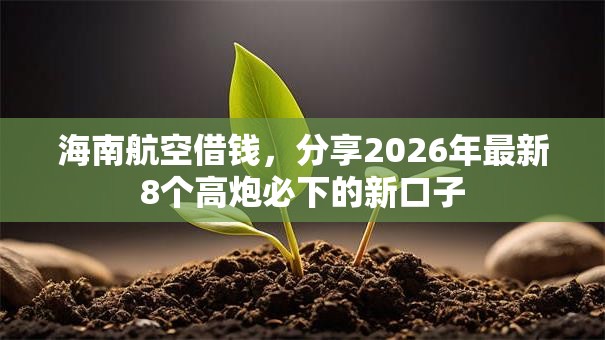 海南航空借钱，分享2026年最新8个高炮必下的新口子