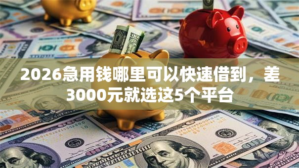 2026急用钱哪里可以快速借到，差3000元就选这5个平台