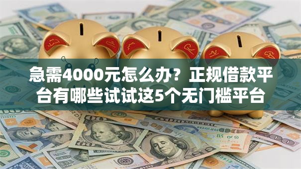 急需4000元怎么办?正规借款平台有哪些试试这5个无门槛平台 急需4000元怎么办?正规借款平台有哪些试试这5个无门槛平台