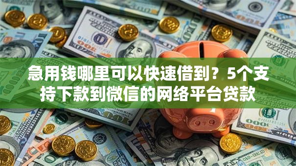 急用钱哪里可以快速借到？5个支持下款到微信的网络平台贷款