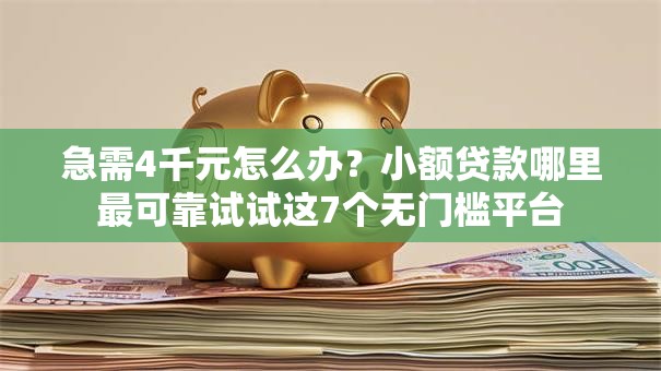 急需4千元怎么办?小额贷款哪里最可靠试试这7个无门槛平台 急需4千元怎么办?小额贷款哪里最可靠试试这7个无门槛平台