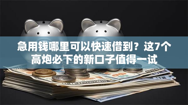 急用钱哪里可以快速借到？这7个高炮必下的新口子值得一试