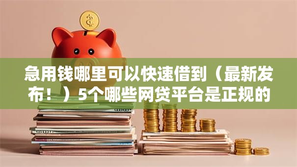 急用钱哪里可以快速借到(最新发布!)5个哪些网贷平台是正规的 急用钱哪里可以快速借到(最新发布!)5个哪些网贷平台是正规的