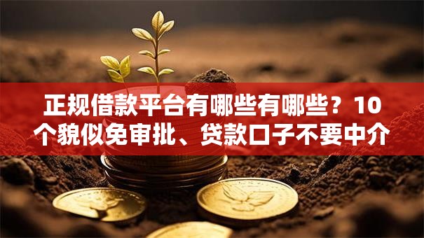 正规借款平台有哪些有哪些？10个貌似免审批、贷款口子不要中介求推荐合集