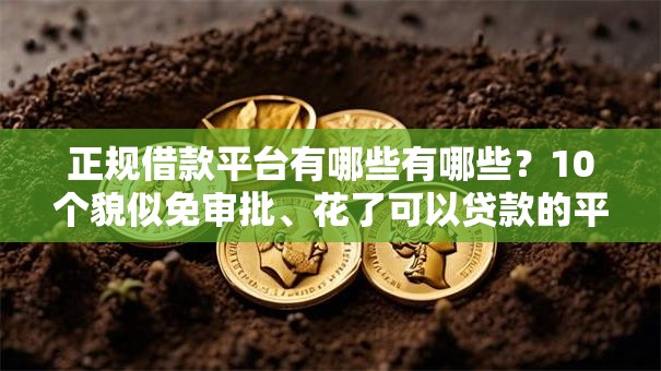 正规借款平台有哪些有哪些?10个貌似免审批、花了可以贷款的平台合集 正规借款平台有哪些有哪些?10个貌似免审批、花了可以贷款的平台合集