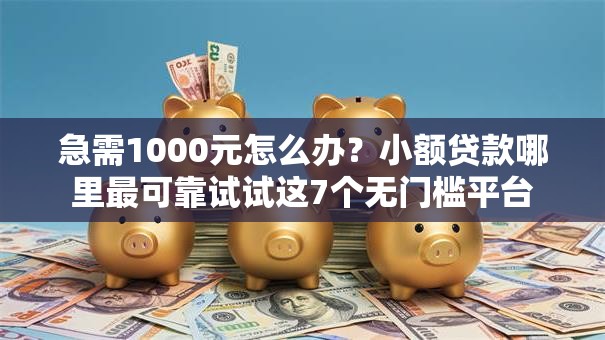 急需1000元怎么办？小额贷款哪里最可靠试试这7个无门槛平台
