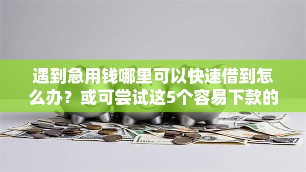 遇到急用钱哪里可以快速借到怎么办？或可尝试这5个容易下款的小额贷款平台