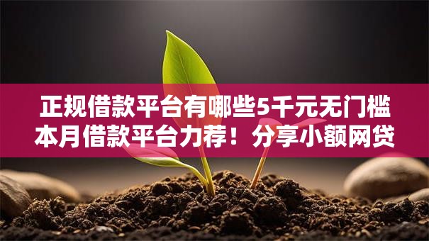 正规借款平台有哪些5千元无门槛本月借款平台力荐!分享小额网贷口子5千元无门槛借款 正规借款平台有哪些5千元无门槛本月借款平台力荐!分享小额网贷口子5千元无门槛借款