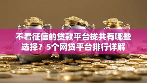 不看征信的贷款平台拢共有哪些选择？5个网贷平台排行详解