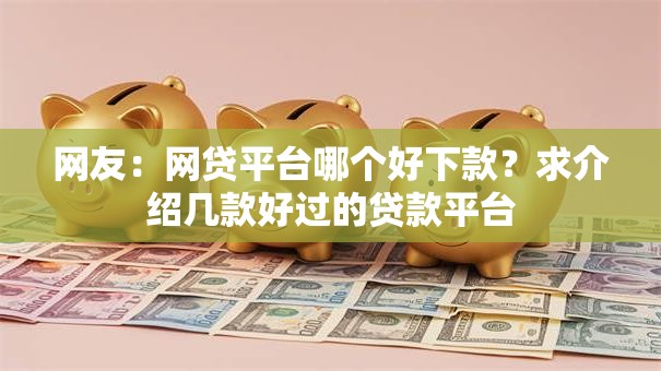 网友：网贷平台哪个好下款？求介绍几款好过的贷款平台