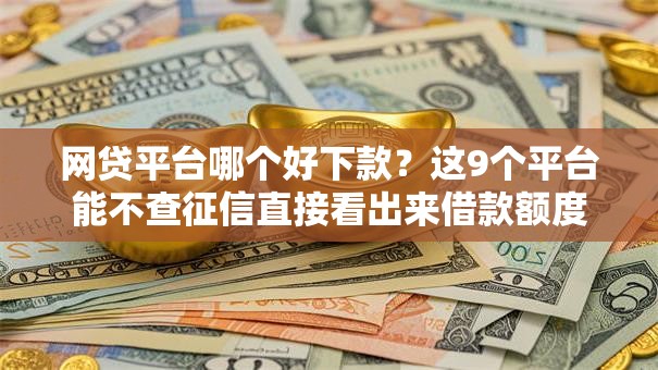 网贷平台哪个好下款?这9个平台能不查征信直接看出来借款额度值得一试 网贷平台哪个好下款?这9个平台能不查征信直接看出来借款额度值得一试
