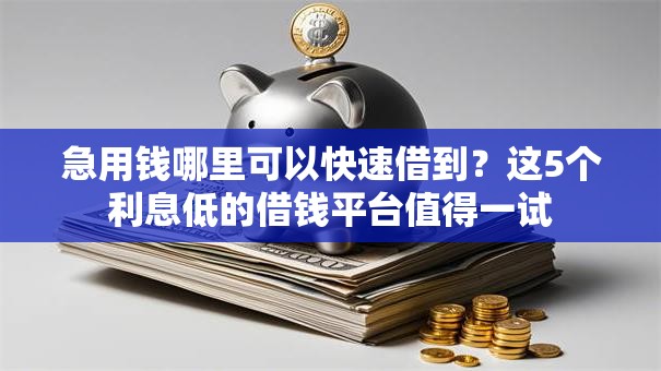 急用钱哪里可以快速借到？这5个利息低的借钱平台值得一试