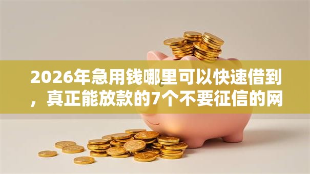 2026年急用钱哪里可以快速借到，真正能放款的7个不要征信的网贷平台推荐
