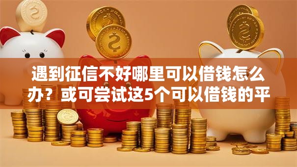 遇到征信不好哪里可以借钱怎么办？或可尝试这5个可以借钱的平台