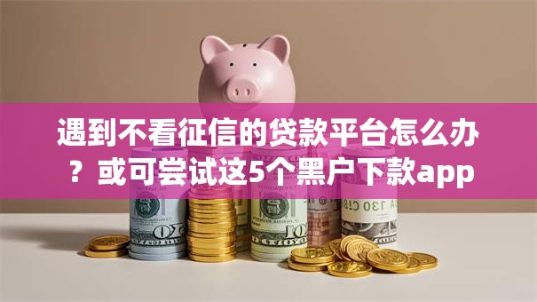 遇到不看征信的贷款平台怎么办?或可尝试这5个黑户下款app 遇到不看征信的贷款平台怎么办?或可尝试这5个黑户下款app