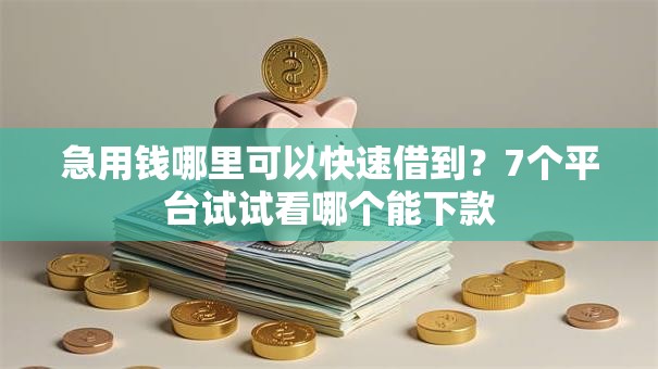 急用钱哪里可以快速借到？7个平台试试看哪个能下款