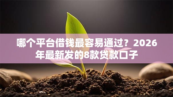 哪个平台借钱最容易通过?2026年最新发的8款贷款口子 哪个平台借钱最容易通过?2026年最新发的8款贷款口子