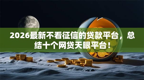 2026最新不看征信的贷款平台，总结十个网贷天眼平台！