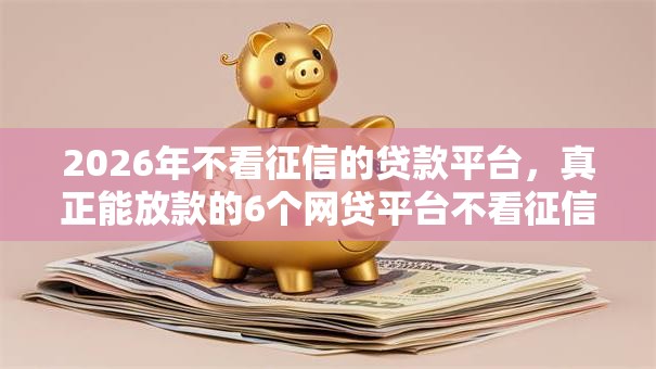 2026年不看征信的贷款平台，真正能放款的6个网贷平台不看征信马上通过的推荐