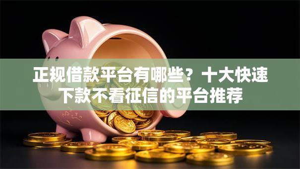 正规借款平台有哪些？十大快速下款不看征信的平台推荐
