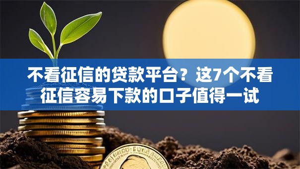 不看征信的贷款平台?这7个不看征信容易下款的口子值得一试 不看征信的贷款平台?这7个不看征信容易下款的口子值得一试