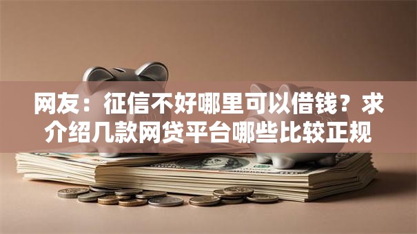 网友:征信不好哪里可以借钱?求介绍几款网贷平台哪些比较正规 网友:征信不好哪里可以借钱?求介绍几款网贷平台哪些比较正规