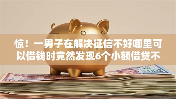 惊！一男子在解决征信不好哪里可以借钱时竟然发现6个小额借贷不看征信的平台，事后分享了出来