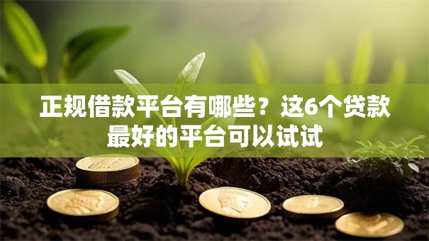 正规借款平台有哪些？这6个贷款最好的平台可以试试