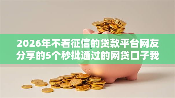 2026年不看征信的贷款平台网友分享的5个秒批通过的网贷口子我觉得不错! 2026年不看征信的贷款平台网友分享的5个秒批通过的网贷口子我觉得不错!