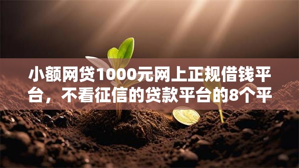 小额网贷1000元网上正规借钱平台，不看征信的贷款平台的8个平台介绍