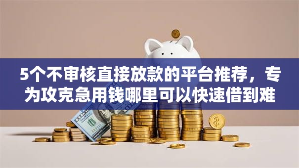 5个不审核直接放款的平台推荐，专为攻克急用钱哪里可以快速借到难题