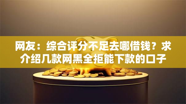 网友：综合评分不足去哪借钱？求介绍几款网黑全拒能下款的口子