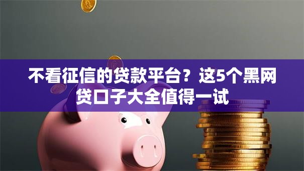 不看征信的贷款平台?这5个黑网贷口子大全值得一试 不看征信的贷款平台?这5个黑网贷口子大全值得一试